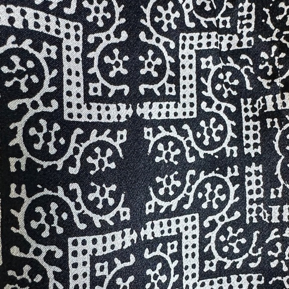 Club Monaco Geometric Black and Gray Bomber Jacket Front Zipper Sz M 100% Silk - Picture 11 of 11